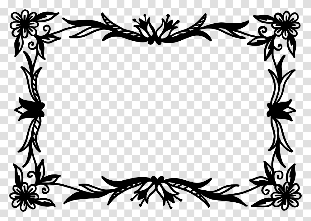 Vector Flower Clipart Black And White, Stencil, Painting, Floral Design, Pattern Transparent Png