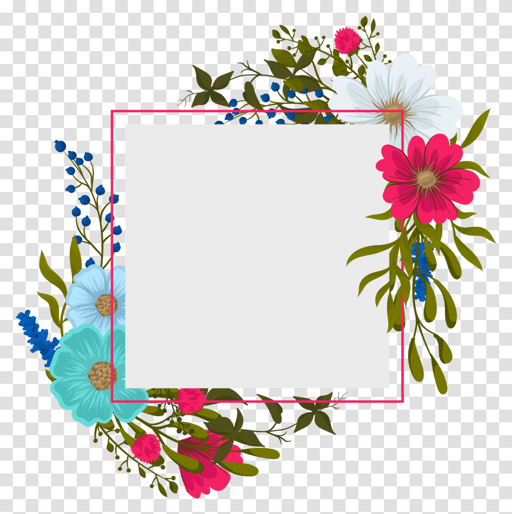 Vector Flower Frame Vector Flower, Graphics, Art, Plant, Floral Design Transparent Png
