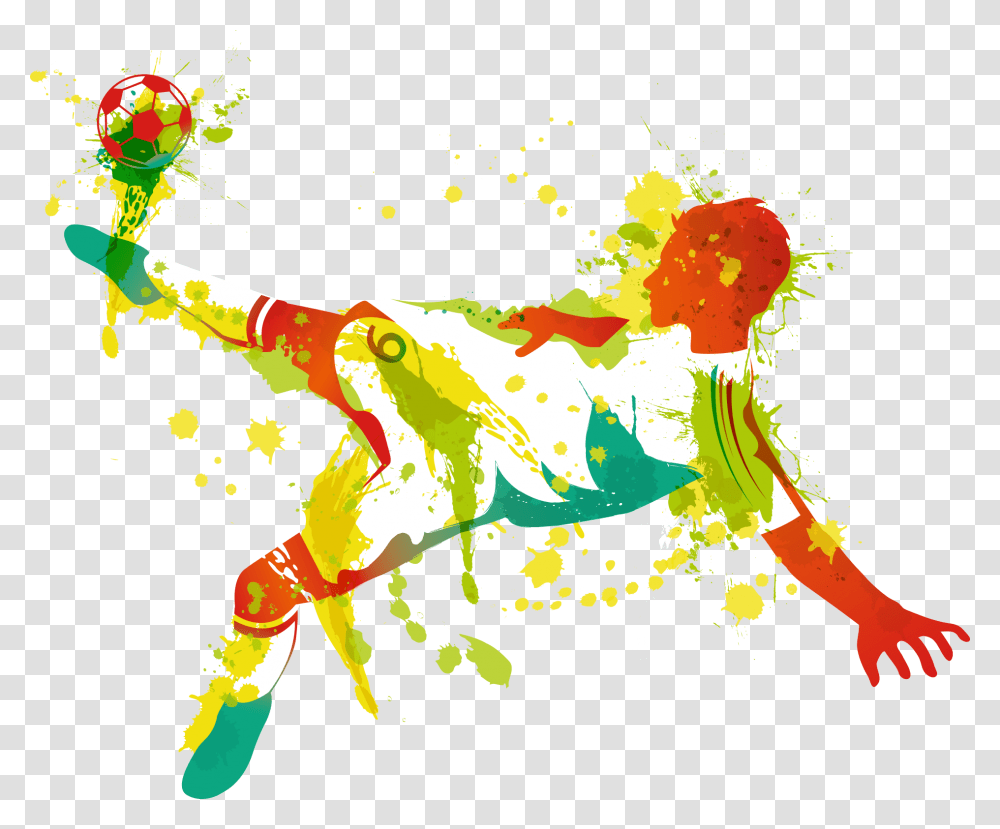 Vector Football Footballer Ink Hd Image Free Clipart Football Player Footballer Clip Art, Person, Light, Pet Transparent Png