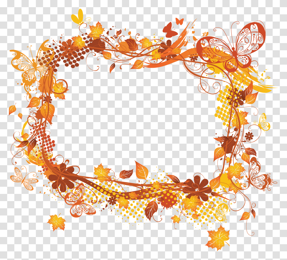 Vector Frame Autumn Frame, Pattern, Graphics, Art, Ornament Transparent Png