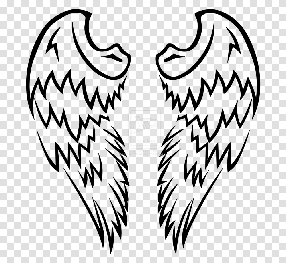 Vector Free Download Clipart Angel Wing Graphics Henna Tattoo Design Tribal, Logo, Trademark, Label Transparent Png