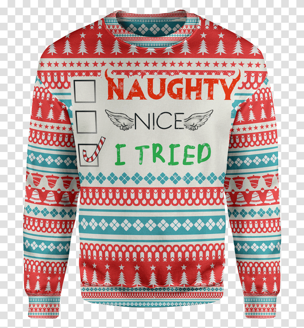 Vector Free I Tried Lunafide Ugly Christmas Sweater Pics Free, Apparel, Sleeve, Long Sleeve Transparent Png