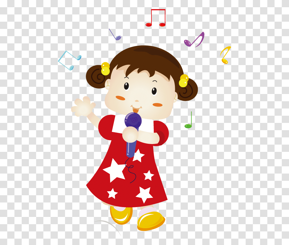 Vector Free Stock Animation Cartoon Pretty Girl Singing Baby Singing Cartoon, Elf, Doll, Toy Transparent Png