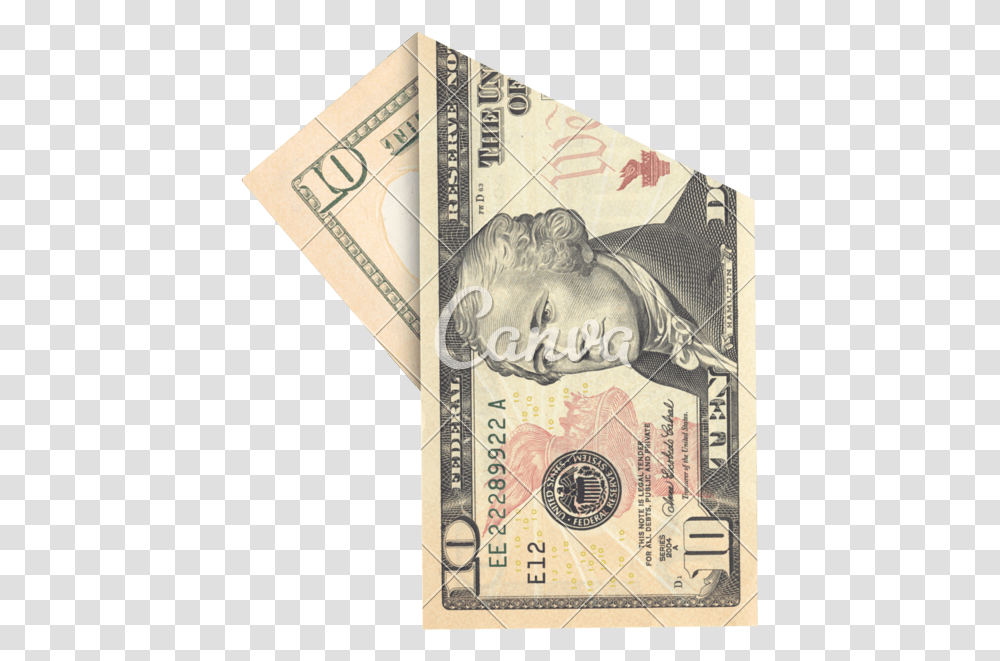 Vector Free Stock Ten Dollar Bill Clipart Folded Ten Dollar Bill, Money, Book, Passport, Id Cards Transparent Png