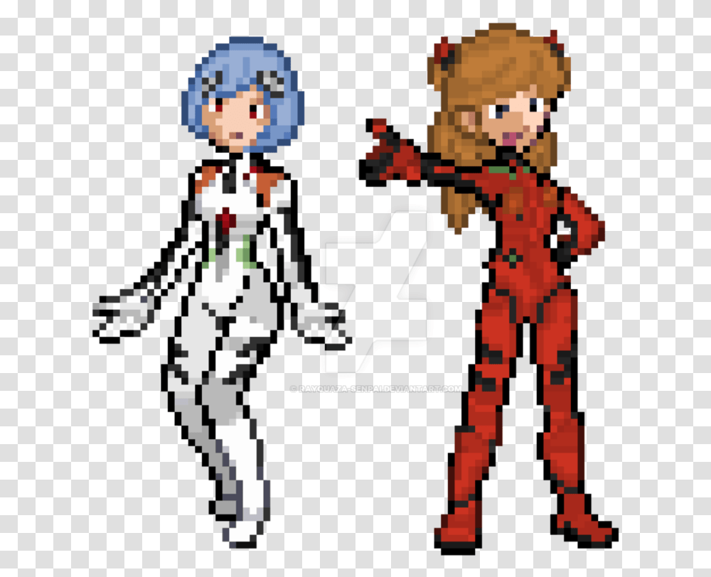 Vector Freeuse Stock Ayanami Rei And Langley Asuka Evangelion Pixel Art, Performer, Costume, Clown, Paper Transparent Png