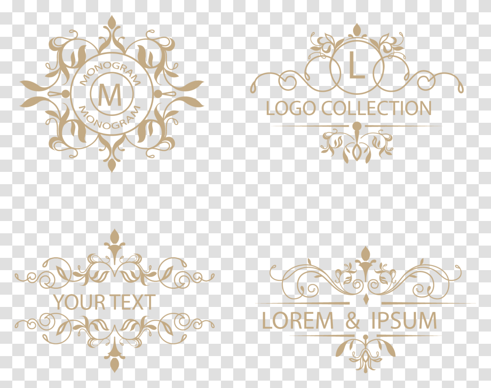 Vector Gold Royal Monogram R, Floral Design, Pattern Transparent Png
