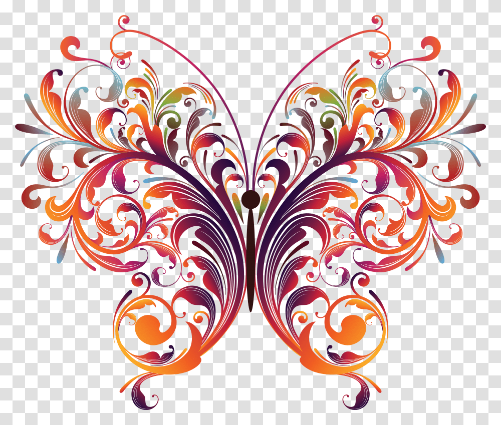 Vector Graphic Flower And Butterfly Vector Arts Free Download Transparent Png