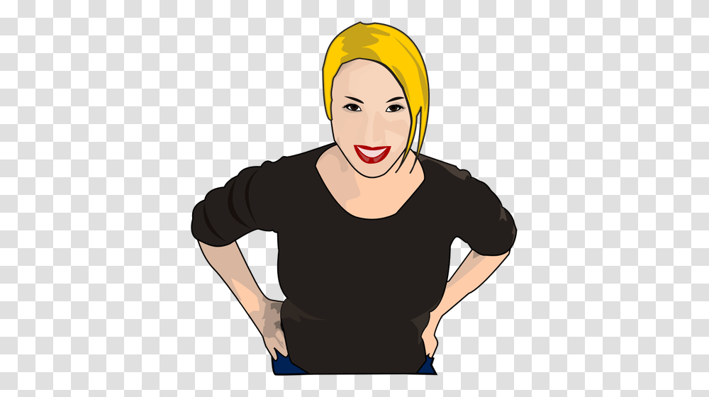 Vector Graphics Of Blonde Housewife, Sleeve, Long Sleeve, Person Transparent Png