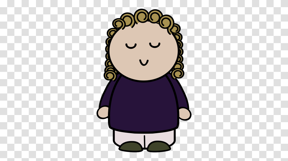 Vector Graphics Of Chubby Girl Character With Content Expression, Drawing, Face, Doodle Transparent Png