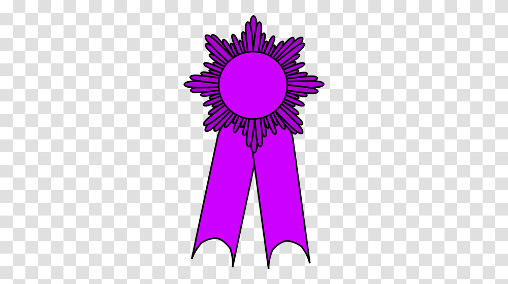 Vector Graphics Of Gold Medal With A Purple Ribbon, Logo, Trademark, Flower Transparent Png