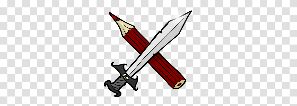 Vector Graphics Of Sword And Pencil, Arrow, Weapon, Weaponry Transparent Png