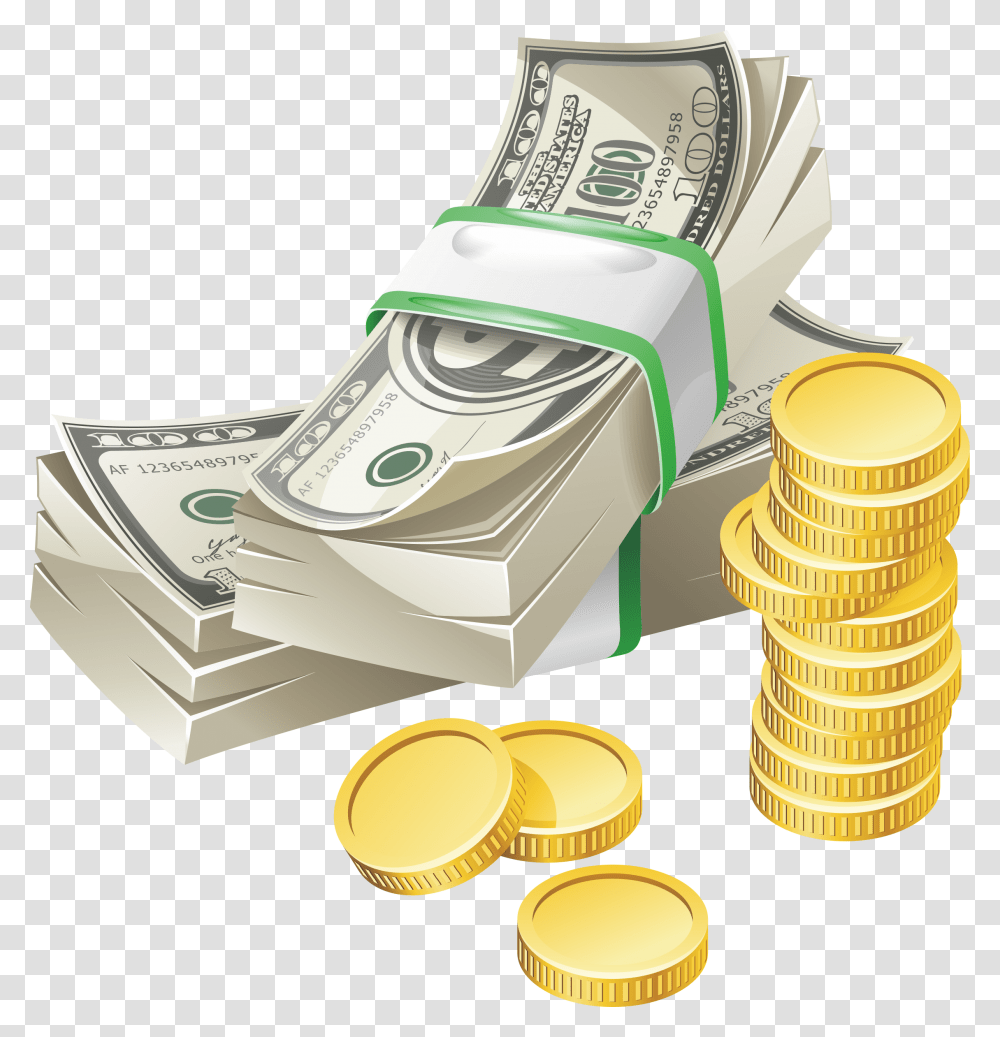 Vector Graphics Stock Illustration Money Royalty Free Paper Money And Coins, Dollar Transparent Png