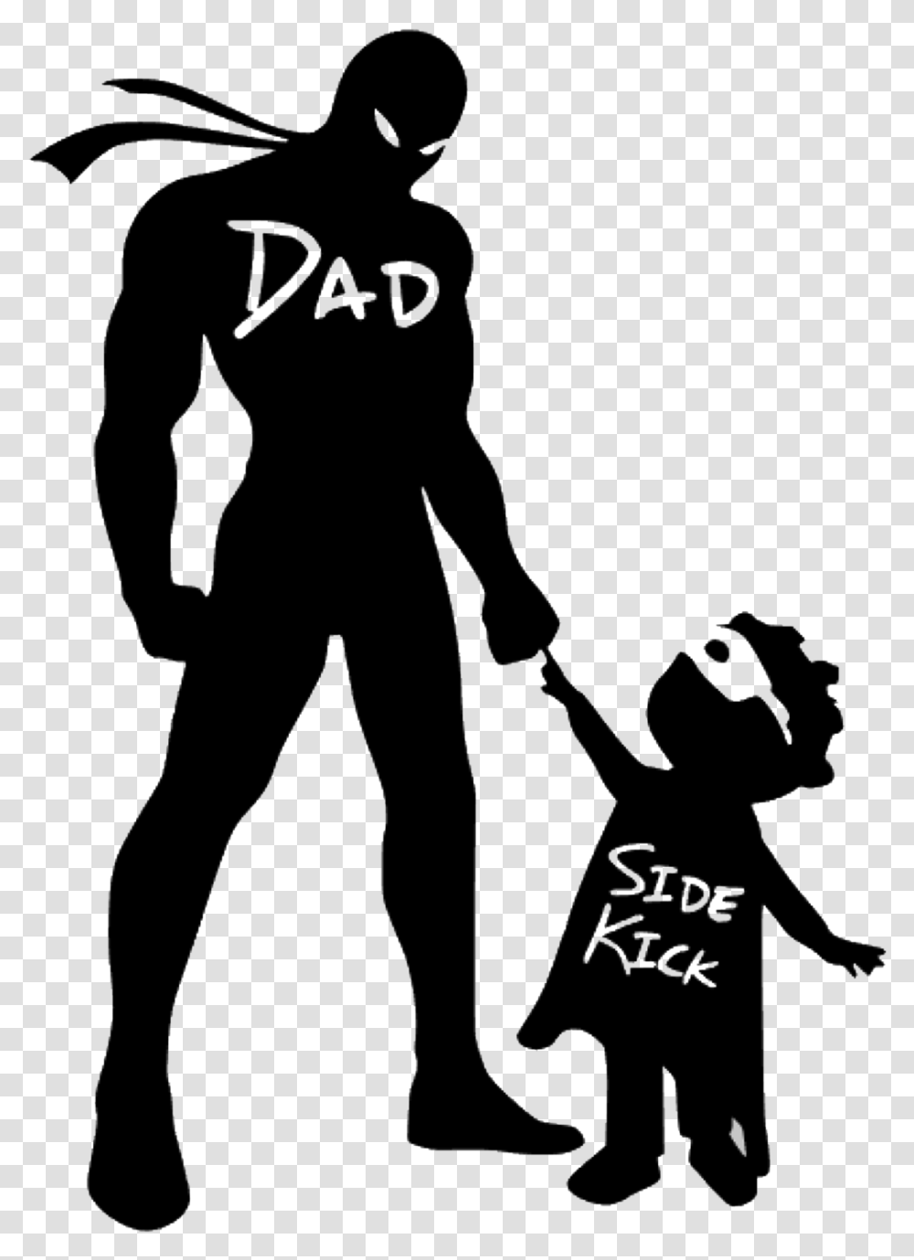 Vector Graphics Superhero Stock Illustration Silhouette Father Daughter Autism Shirt, Person, Human, Stencil, People Transparent Png