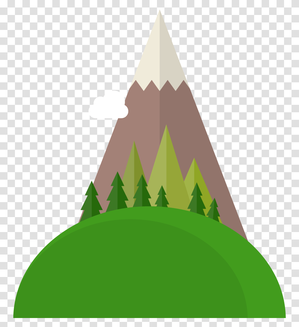 Vector Green Hills And Mountains Tree Download Hill Vector, Plant, Party Hat Transparent Png