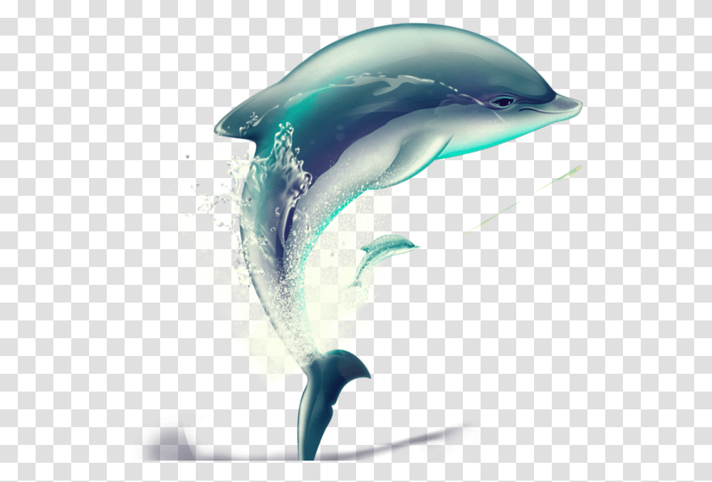 Vector Hand Painted Dolphin Water Animals Images, Mammal, Sea Life, Bird, Helmet Transparent Png