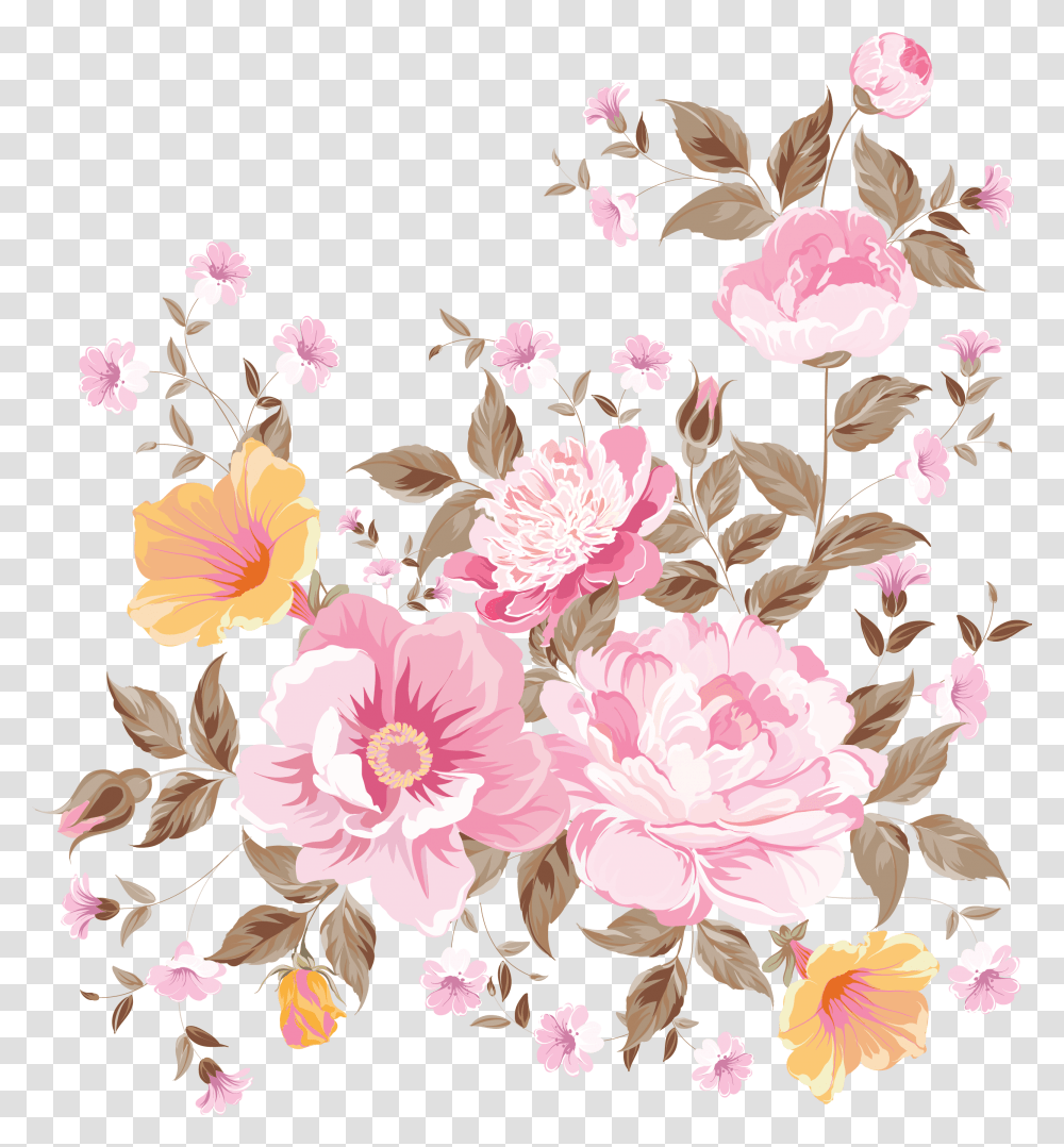 Vector Hand Painted Flowers Beautiful Painting Flowers Background, Floral Design, Pattern, Graphics, Art Transparent Png