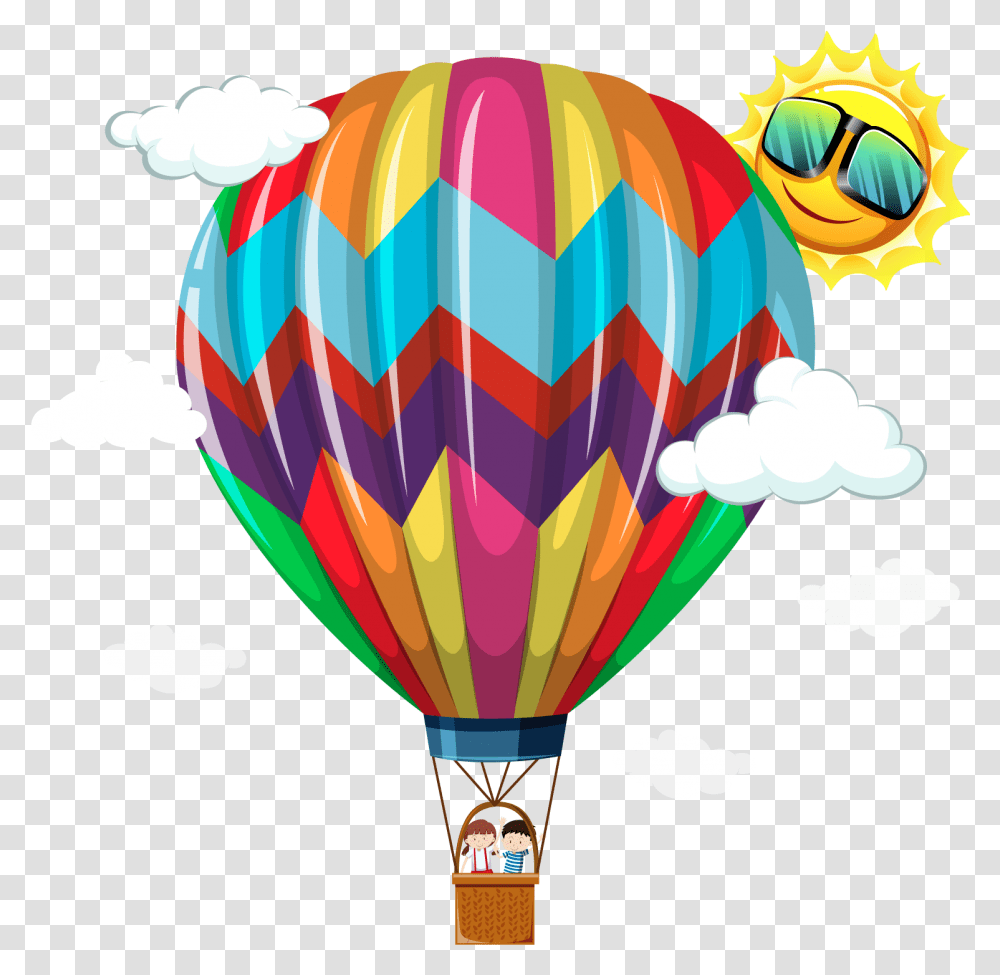 Vector Hot Air Balloon Transprent Free Happy Birthday Hotair Balloon, Aircraft, Vehicle, Transportation Transparent Png