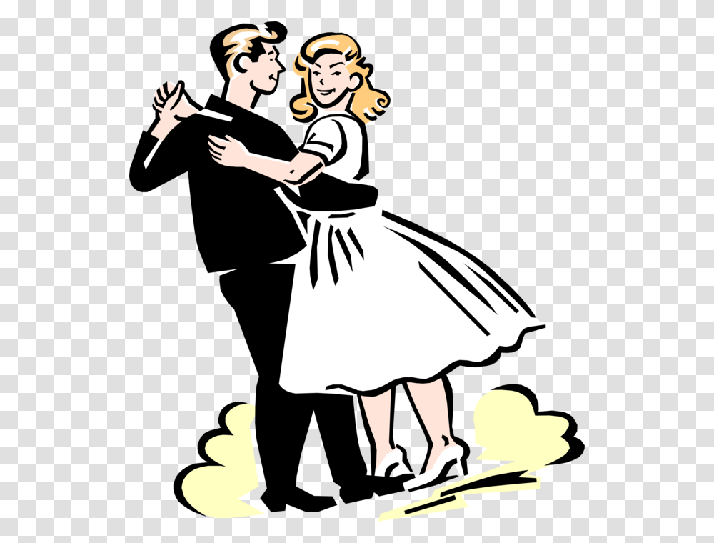Vector Illustration Of 1950 S Vintage Style Couple 50's Dancing Couple Clipart, Person, Performer, Dance, Leisure Activities Transparent Png