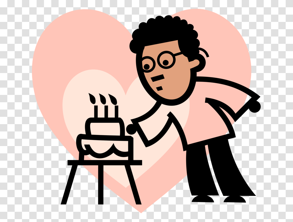 Vector Illustration Of African American Birthday Boy Accountant Cartoon, Hand Transparent Png