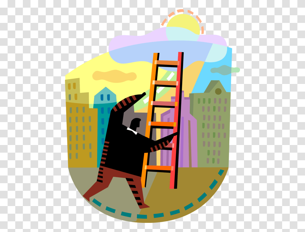 Vector Illustration Of Ambitious Businessman Climbs Illustration, Poster, Outdoors, Nature, Urban Transparent Png