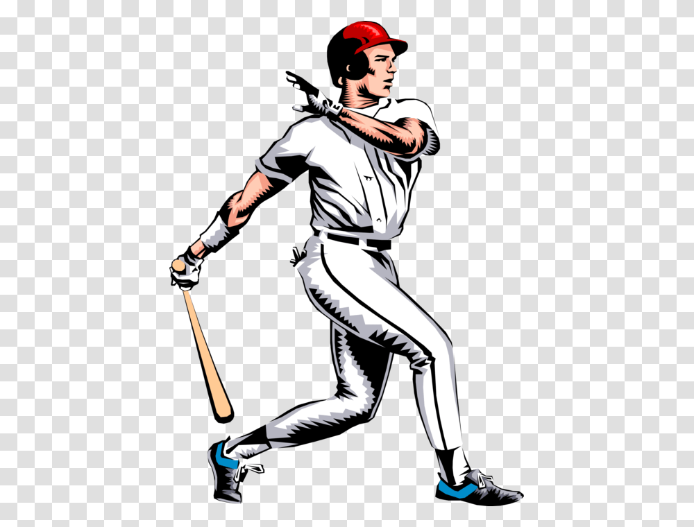Vector Illustration Of American Pastime Sport Of Baseball Baseball Batter Clipart, People, Person, Human, Athlete Transparent Png