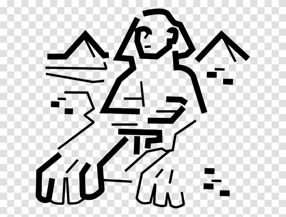 Vector Illustration Of Ancient Egyptian Great Sphinx Illustration, Gray, World Of Warcraft Transparent Png