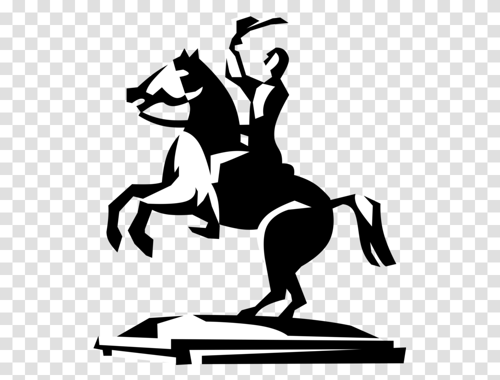 Vector Illustration Of Andrew Jackson Equestrian Horse Man On Horse Vector, Stencil, Poster, Advertisement Transparent Png
