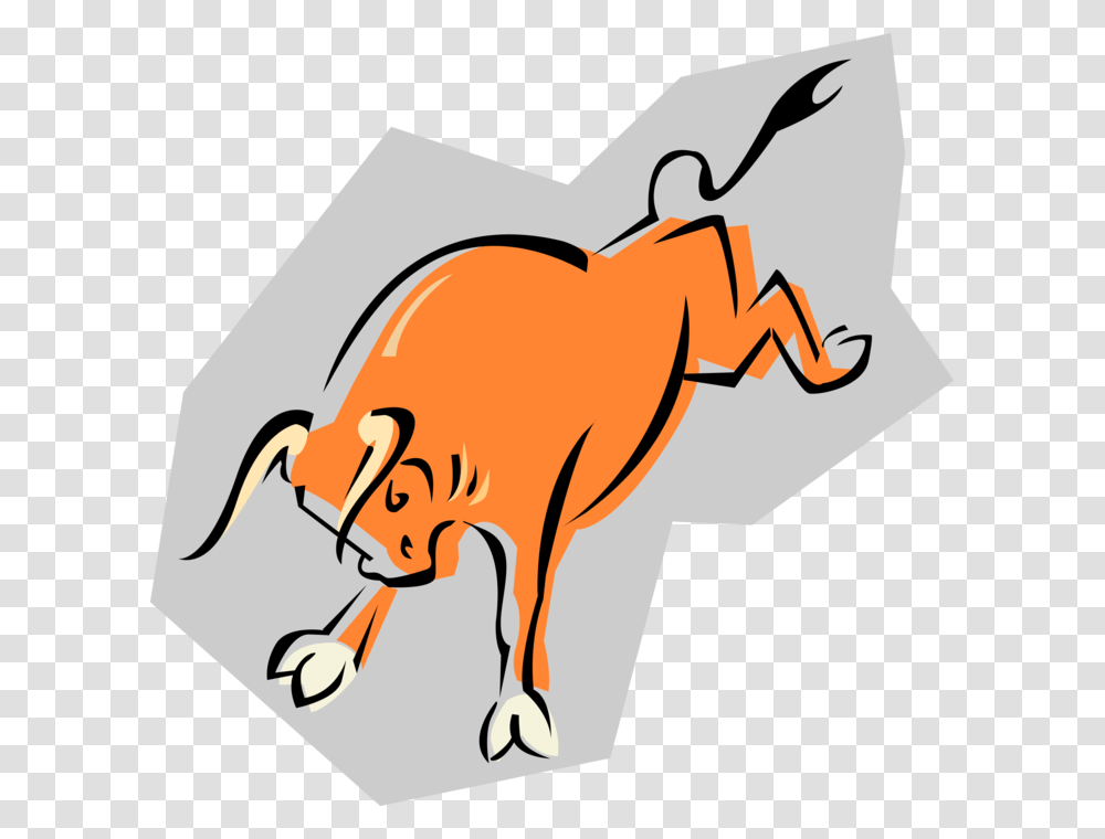 Vector Illustration Of Angry Bull Kicks Its Hind Legs, Mammal, Animal, Wildlife, Red Wolf Transparent Png