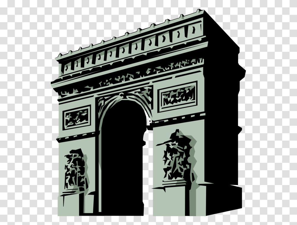 Vector Illustration Of Arc De Triomphe Triumphal Arch Arc De Triomphe Clipart, Architecture, Building, Pillar Transparent Png