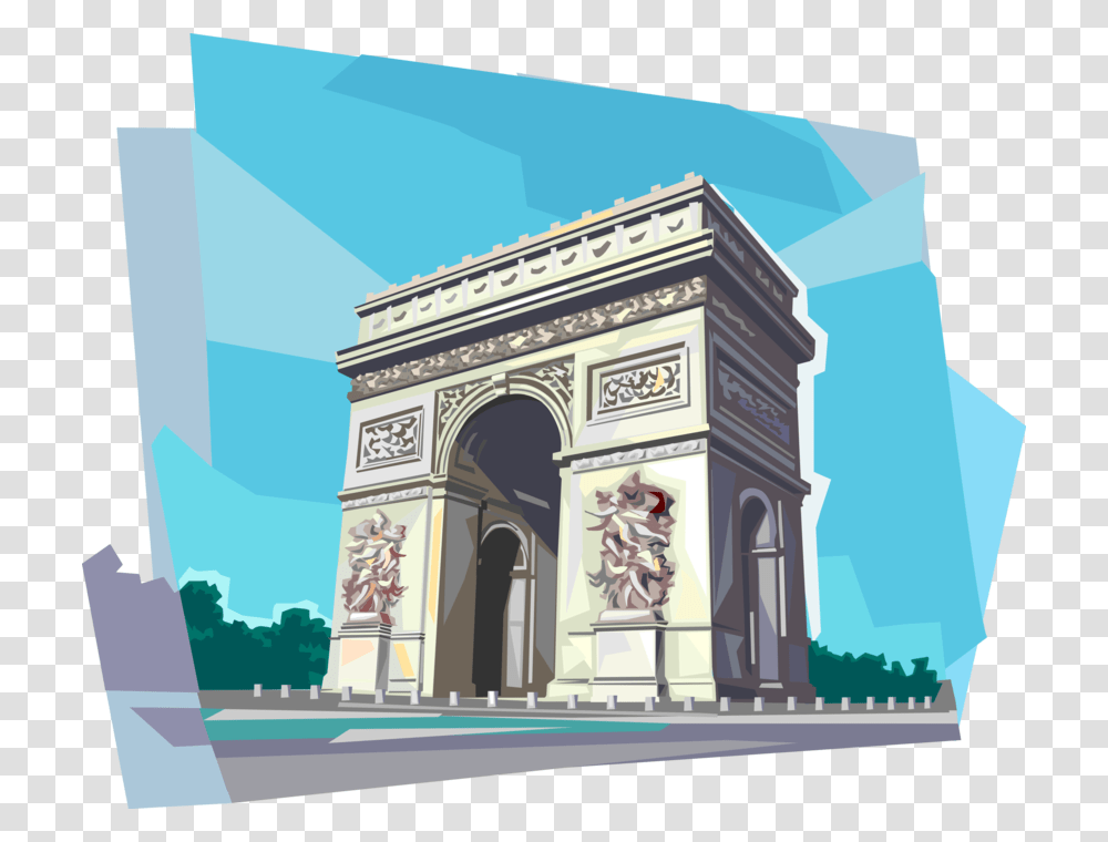 Vector Illustration Of Arc De Triomphe Triumphal Arch Clipart Arcul De Triumf, Architecture, Building, Urban, City Transparent Png