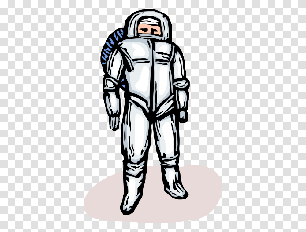 Vector Illustration Of Astronaut In Outer Space Pressurized Sketch, Person, Human, Helmet Transparent Png