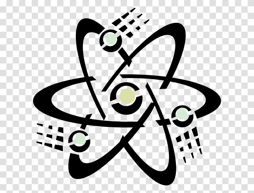 Vector Illustration Of Atomic Energy Science Atom Symbol Atomic Symbol, Lighting, Moon, Astronomy, Outdoors Transparent Png