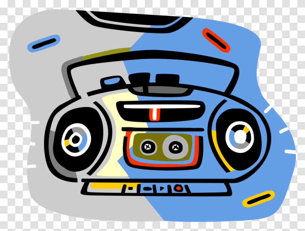 Vector Illustration Of Audio Entertainment Portable, Electronics, Stereo, Cassette Player, Tape Player Transparent Png