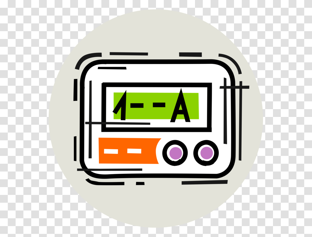 Vector Illustration Of Beeper Or Pager Wireless Telecommunications Circle, Word, Electronics, Bowl Transparent Png