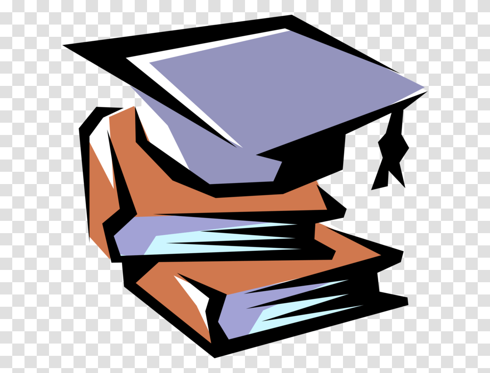 Vector Illustration Of Books With Commencement Graduation Inferred Evaluative And Literal, Paper, Document, File Folder Transparent Png