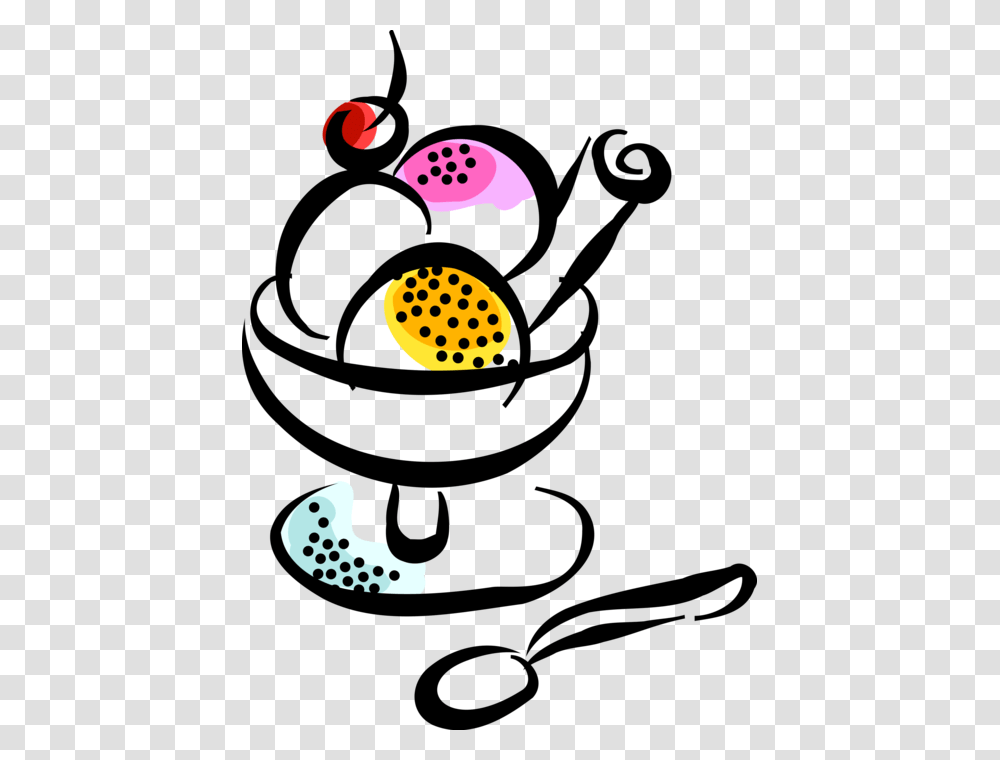 Vector Illustration Of Bowl Of Dessert Ice Cream Gelato Clip Art, Animal, Sea Life Transparent Png