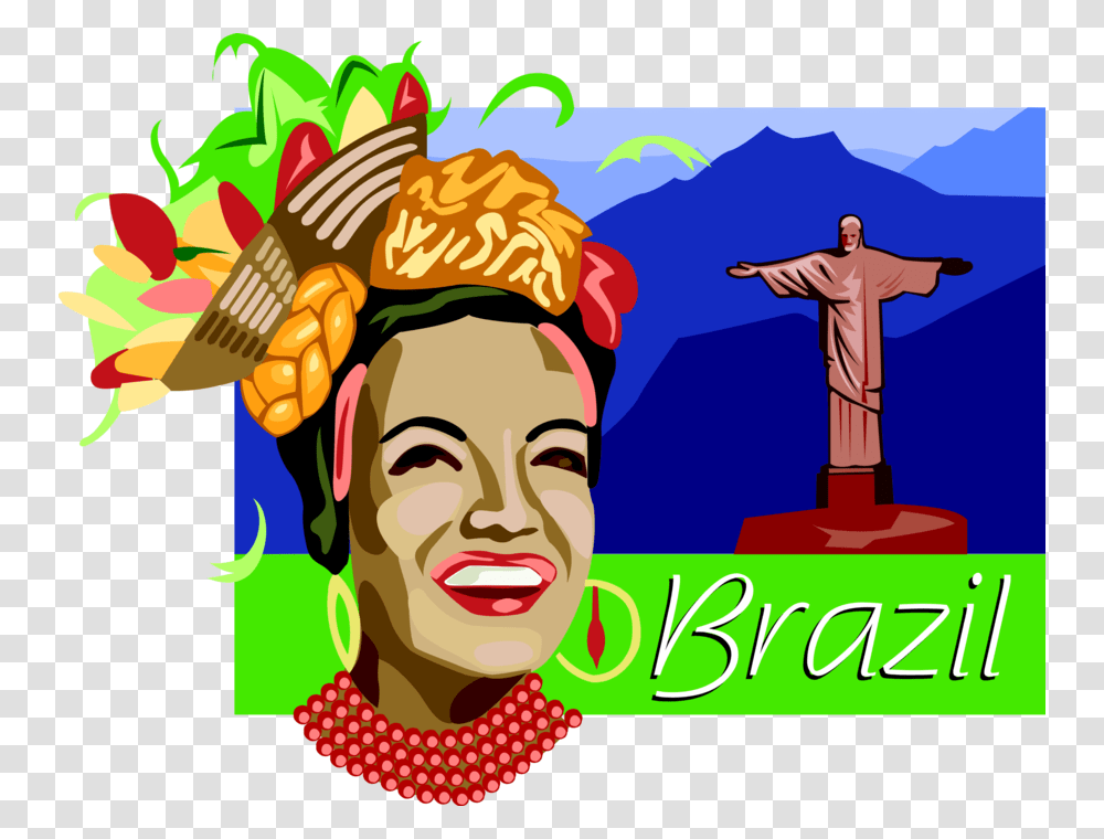 Vector Illustration Of Brazil Postcard Design With Brazil, Person, Advertisement, Poster, Flyer Transparent Png