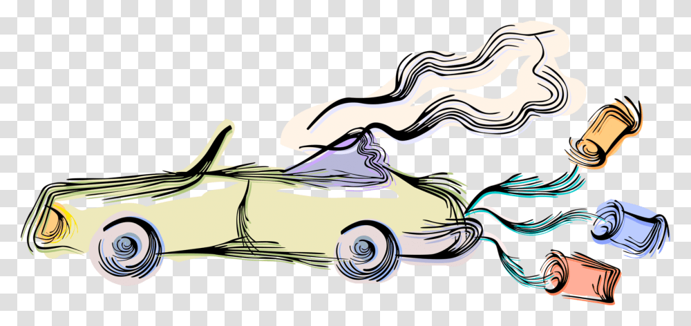 Vector Illustration Of Bride And Groom Wedding Car Wedding Car Vector, Floral Design, Pattern Transparent Png