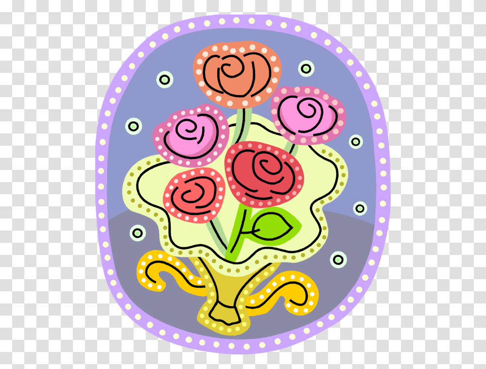 Vector Illustration Of Brides Wedding Rose Flowers Guitar Rosette Black And White, Food, Egg, Cake Transparent Png
