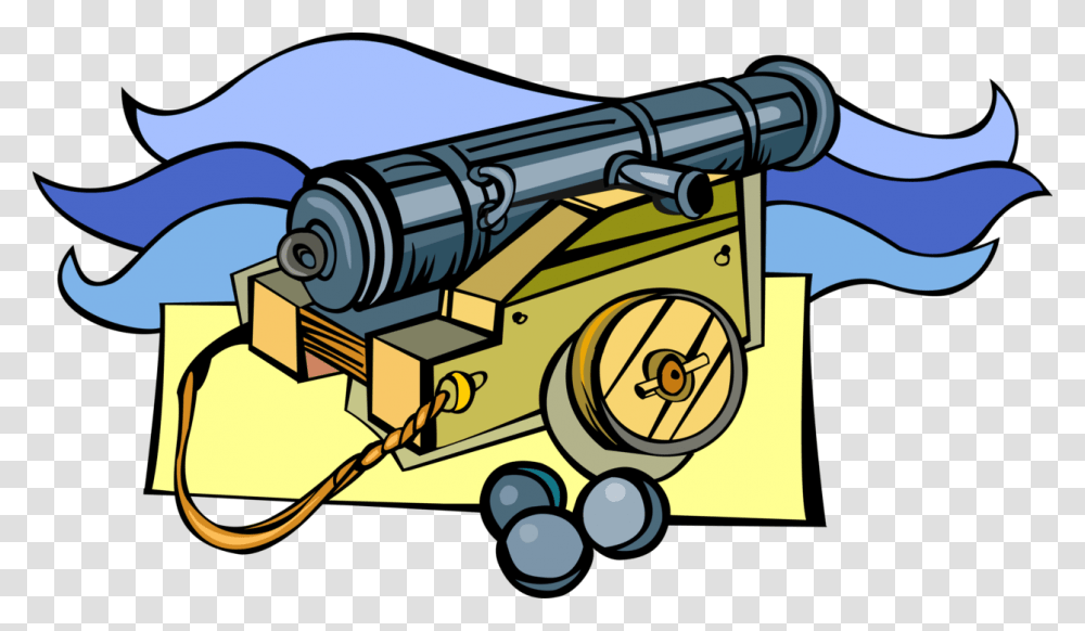 Vector Illustration Of Buccaneer Pirate Ship's Cannon Vector Graphics, Telescope, Weapon, Weaponry, Gun Transparent Png