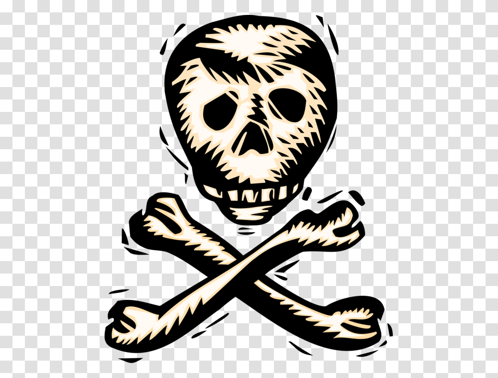 Vector Illustration Of Buccaneer Pirate Skull And Crossbones, Person, Human, Emblem Transparent Png