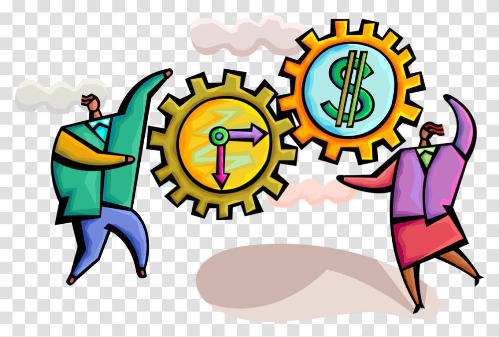 Vector Illustration Of Business Associates With Time, Crowd Transparent Png