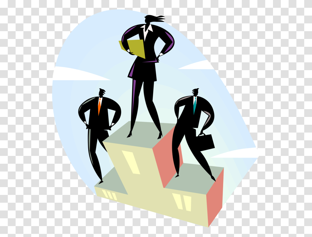 Vector Illustration Of Business Colleagues Stand On Management, Person, Human, Logo Transparent Png