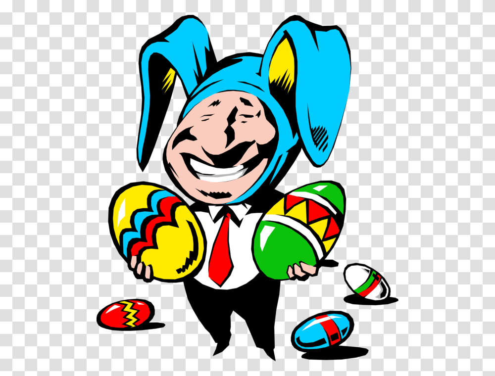 Vector Illustration Of Business Easter Bunny With Colorful, Performer, Doodle Transparent Png