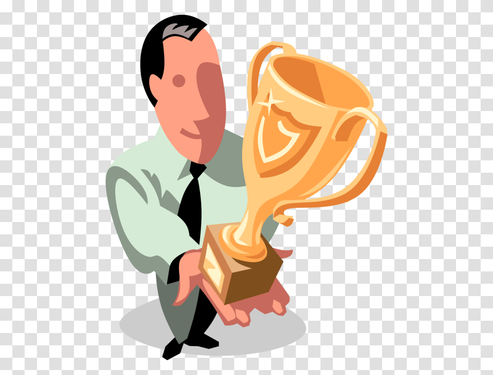 Vector Illustration Of Businessman Acknowledged For Cartoon, Light, Saxophone, Leisure Activities Transparent Png
