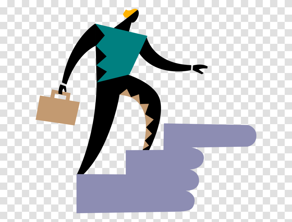 Vector Illustration Of Businessman Climbs Stairs And Path Of Success Vector, Recycling Symbol, Cross Transparent Png