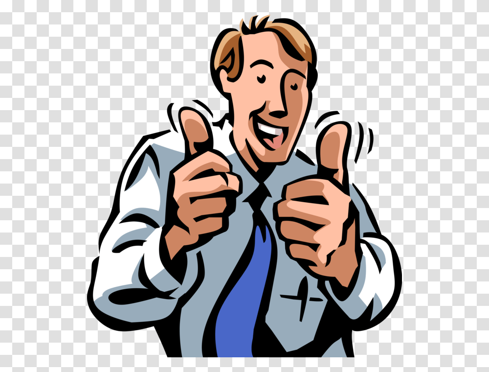 Vector Illustration Of Businessman Gives Two Thumbs, Person, Human, Hand, Finger Transparent Png