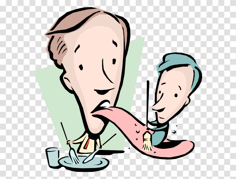 Vector Illustration Of Businessman Has Dirty Mouth, Face, Eating, Food, Lip Transparent Png