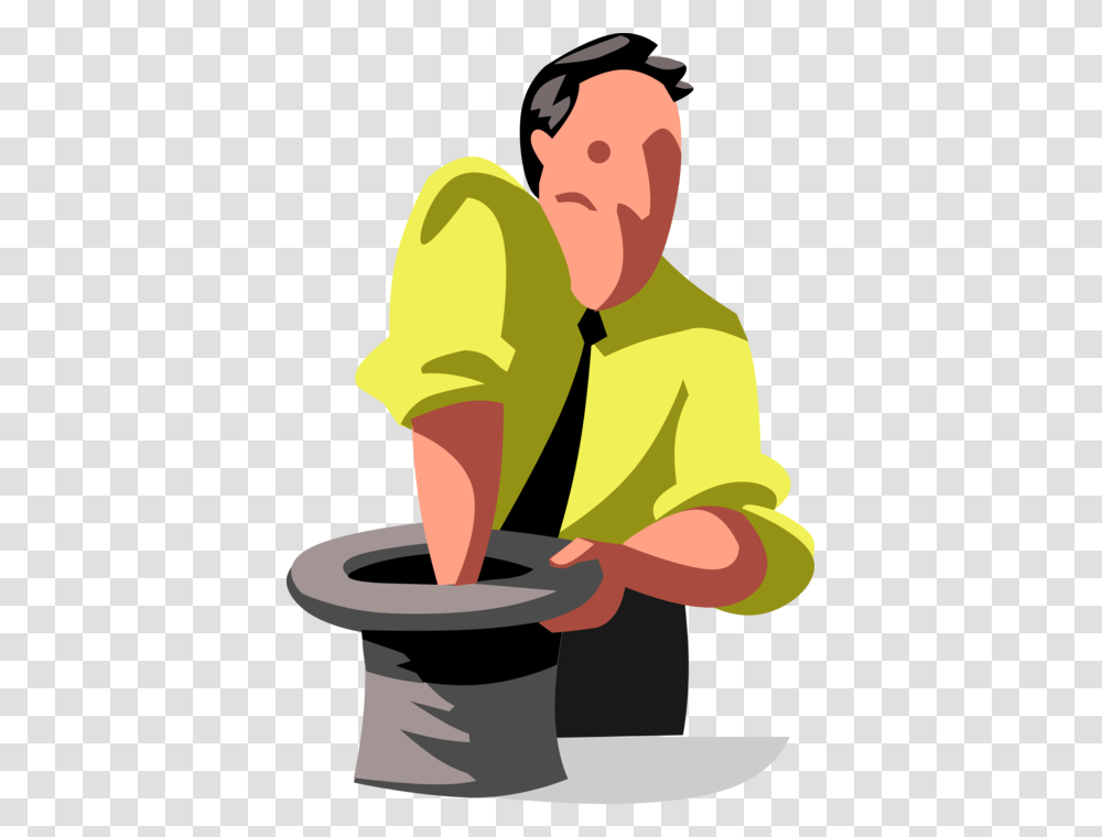Vector Illustration Of Businessman Magician With Magic Illustration, Person, Human, Eating, Food Transparent Png