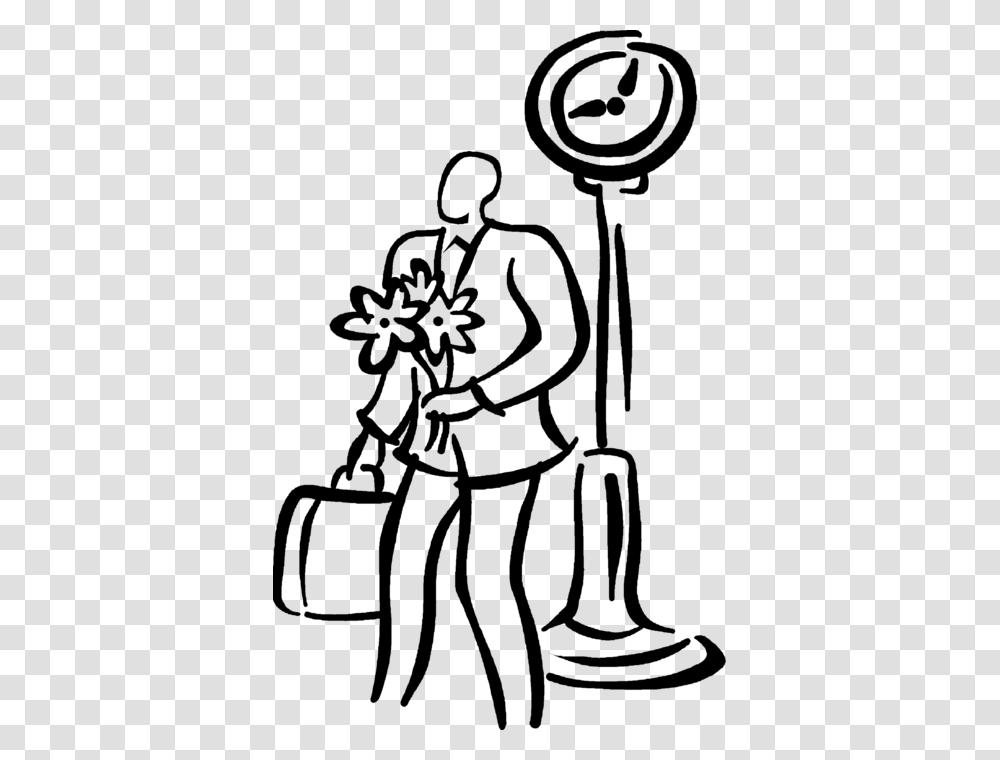 Vector Illustration Of Businessman With Bouquet Of, Gray, World Of Warcraft Transparent Png